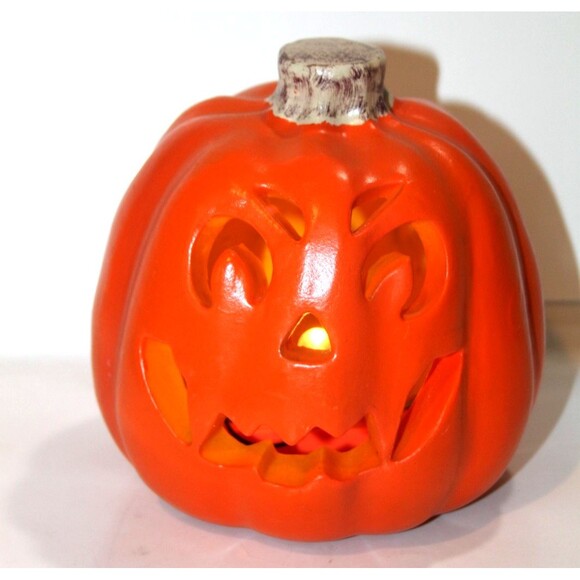 The Paper Magic Group Pumpkin Halloween 5" Jack O Lantern Blow Mold Vintage 1998 - Picture 10 of 11